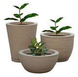 Kit 3 Vasos Polietileno Para Plantas Decorativo Cone Bacia