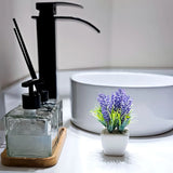 Arranjo Lavanda Artificial Unnique.Store Vaso Cerâmica Decoração Violeta 13cm