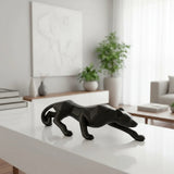 Pantera Ataque P Preto Fosco Escultura Decoração Luxo