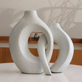 Dupla De Vasos Decorativos Em Cerâmica Minimalista Mônaco