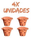 Vasos Barro Parede Babado 4 Unidades C/ Furo Orquídea Jardim
