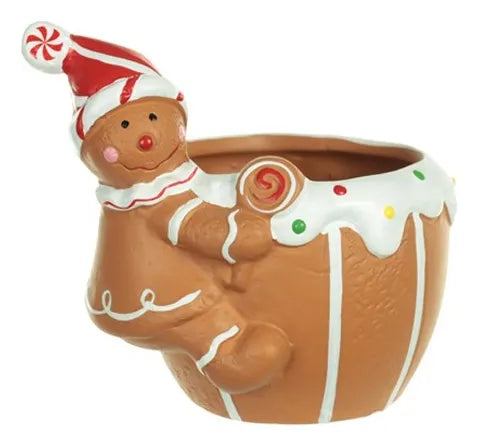 Enfeite Vaso De Natal Petisqueira Cerâmica Colorida Cookies