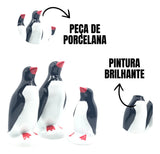 Família De Pinguim Para Geladeira Porcelana Enfeite Cozinha