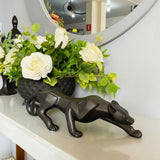 Pantera Ataque P Preto Fosco Escultura Decoração Luxo