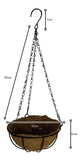 Vaso Fibra De Coco Suspenso 30cm Com Suporte Para Jardim