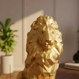 Leão Escultura 3d 25cm Estatueta Geométrica Decor Moderna