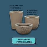 Kit 3 Vasos Polietileno Para Plantas Decorativo Cone Bacia