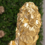 Leão Escultura 3d 25cm Estatueta Geométrica Decor Moderna