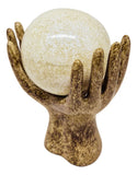 Escultura Mão Com Esfera Decoração Enfeite Rack Sala