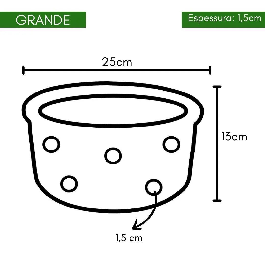 Vaso furado de barro cerâmica 25cm orquídeas de pendurar