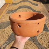 Vaso furado de barro cerâmica 25cm orquídeas de pendurar