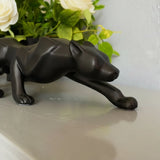 Pantera Ataque P Preto Fosco Escultura Decoração Luxo