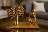 Kit Decoração Sala Enfeite Casa Mesa Escritório Árvore Da Vida Bandeja Luxo Pensador