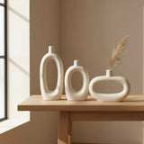 Kit Vasos Decorativos Cerâmica Decoração Casa Sala Mesarack