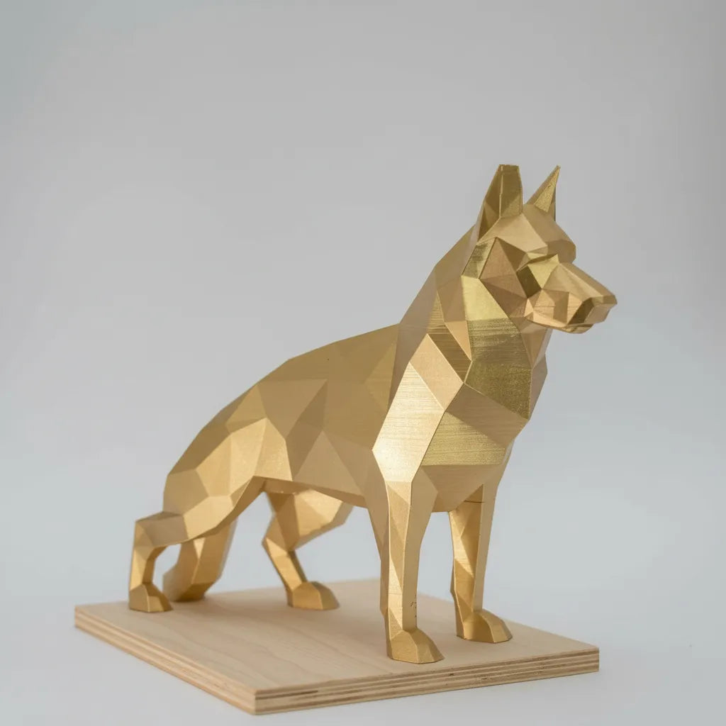 Cachorro Pastor Alemão E Belga Escultura 3d Decor Pet 27cm