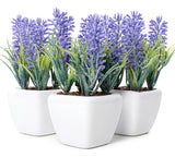 Arranjo Lavanda Artificial Unnique.Store Vaso Cerâmica Decoração Violeta 13cm
