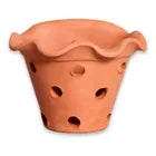 Vasos Barro Parede Babado 4 Unidades C/ Furo Orquídea Jardim