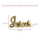 Enfeite Decorativo Jesus Cerâmica Dourado Decoração Luxo